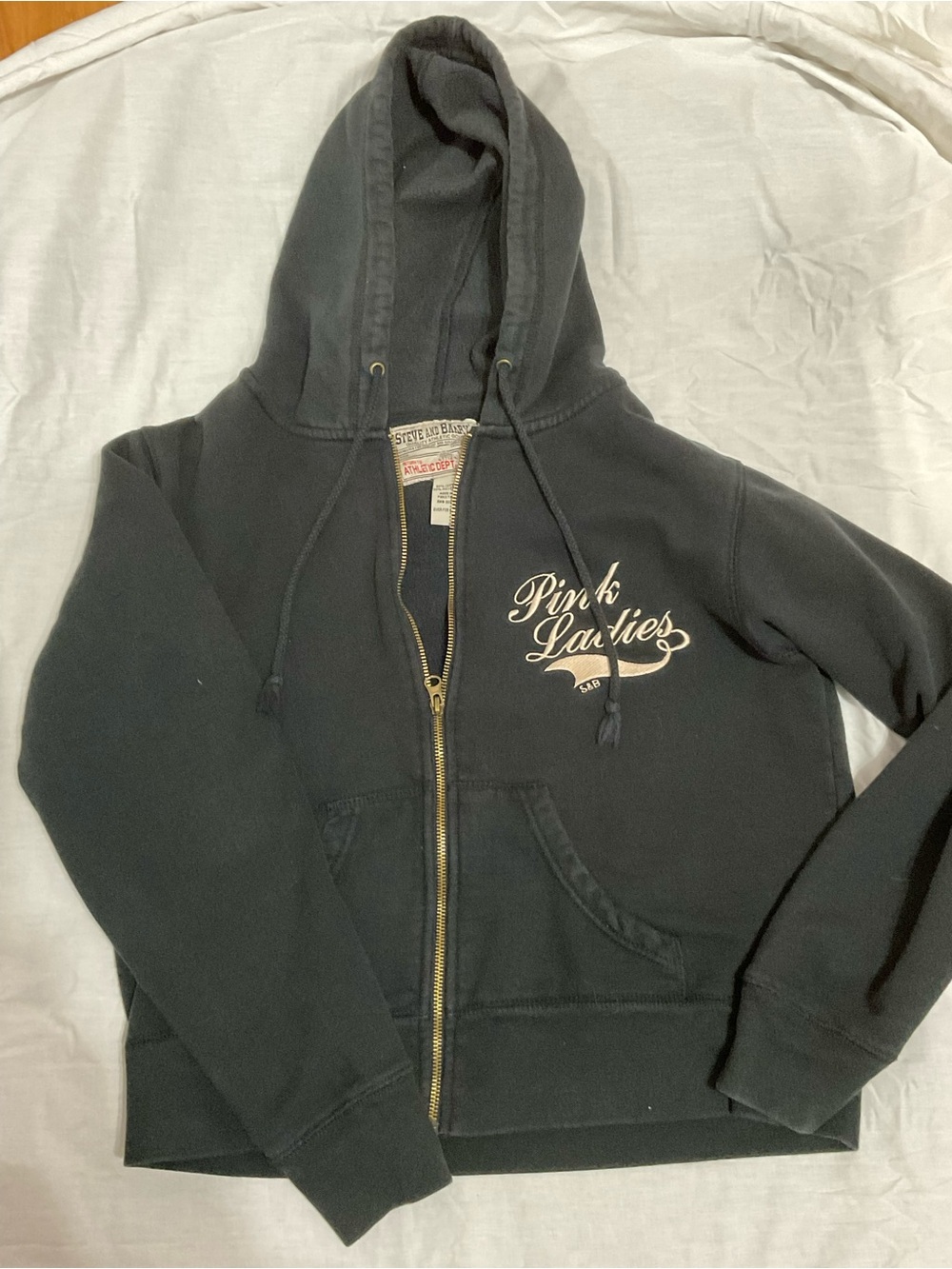 Pink Ladies Black Zip-Up Hoodie Jacket